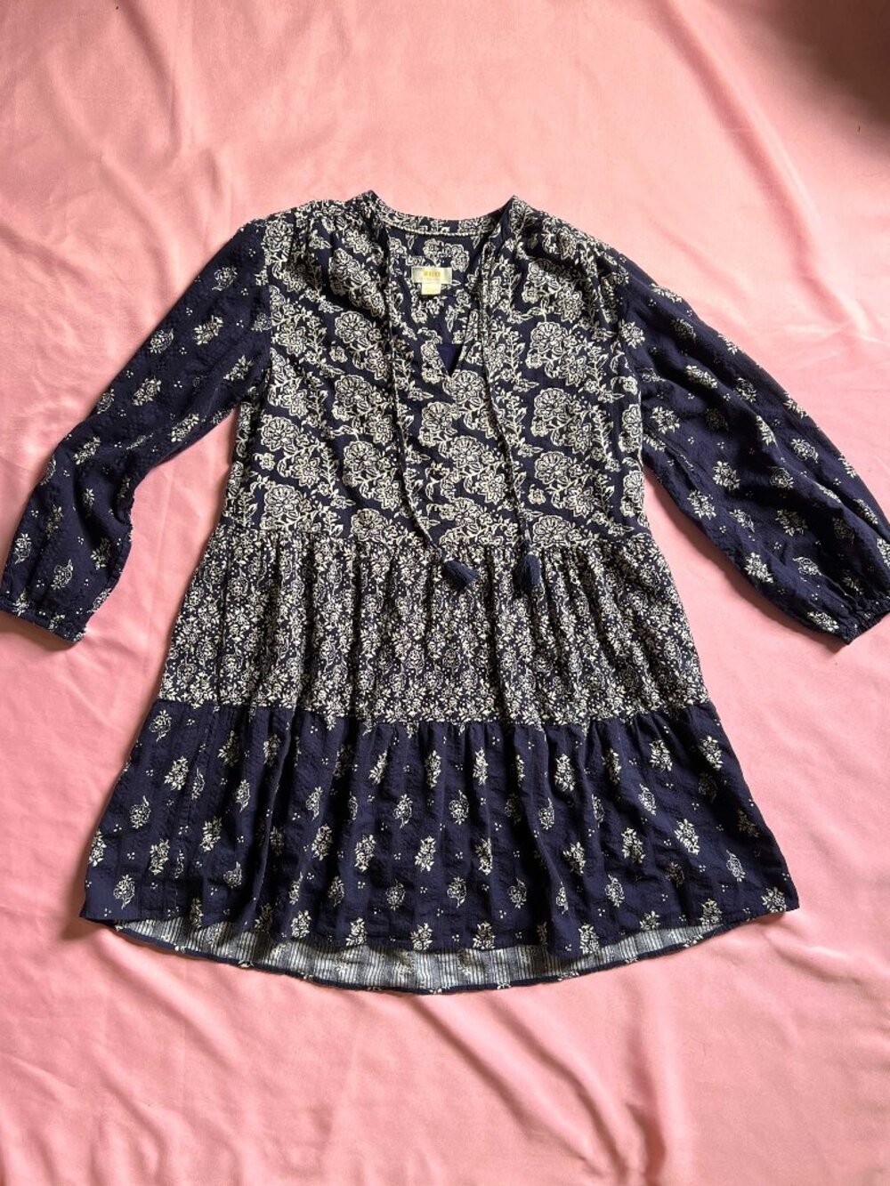 Maeve by Anthropologie Boho Block Print Mini Dress